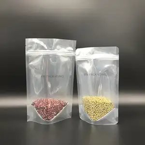 Stok 100g plastik şeffaf ayakta duran torba çanta çay tozu baharat ambalaj için toptan