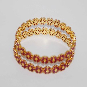 Bracelet en rubis naturel avec pierres précieuses Bracelet en argent sterling 925 plaqué or - Product Image 3