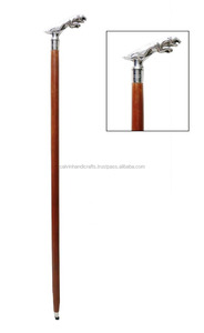 MANGO DE NÍQUEL ANTIGUO VINTAGE HERMOSO BASTÓN MANGO DE CAÑA PALO MARRÓN DE MADERA REGALO - Product Image 2