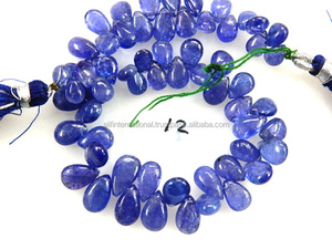 Tanzanite lisse forme de poire Briolette perles en vrac brins matériel de pierre - Product Image 5