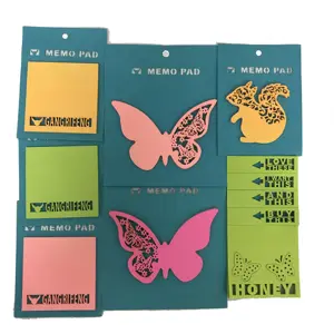 Butterfly Custom Memo Pads Hot Sell Promotion Cute Stationery Gift Note Butterfly And Heart Shaped Sticky Note