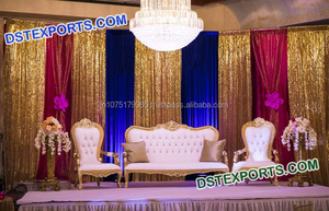 Boda oro muebles real de oro de la boda conjunto de muebles de las bodas indias real conjunto de sofá - Product Image 2