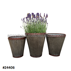 Traditional <b>Tall</b> Aluminum <b>Planter</b> Round Flower <b>Planter</b> - Product Image 2