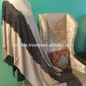 Du Pashmina en Viscose de bambou et soie, nouvelle collection, avec dentelle, - Product Image 5