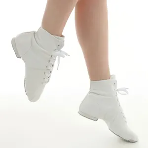 재즈 댄스 부츠 카니발 재즈 댄스 신발 스플릿 솔 화이트 블랙 여성과 소녀