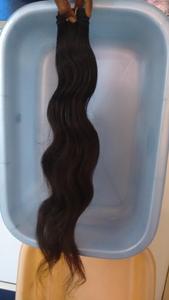 Cabello crudo indio ondulado de cuerpo Natural 100%, cabello Virgen de la mejor calidad de exportación, donante único para extensiones de cabello - Product Image 4