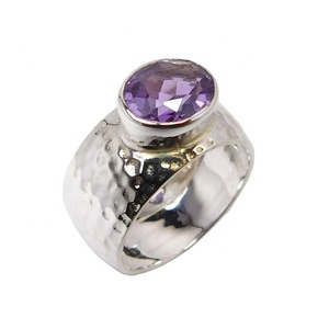 Eminent 925 Sterling Silver Amethyst Gemstone Eternity Vermeil <b>Ring</b> Wedding for Women & <b>Men</b>-Wholesaler & Manufacturer - Product Image 1
