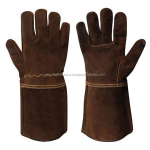 Gants de soudage TIG ISONZ marron de qualité supérieure, pour soudeurs, paume entière en daim fendu, 35 cm, résistance à la chaleur, antidérapants, EN388 - Product Image 1