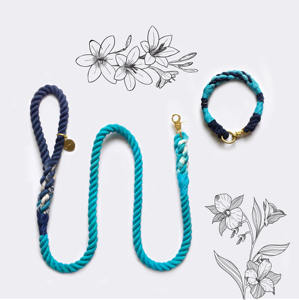 Correa de Cuerda para Perro Hecha a Mano, Personalizable y Moderna, de Algodón, para Paseos Diarios, con Colores Vibrantes - Product Image 1