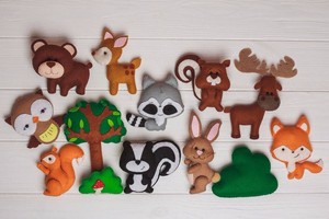 <strong>Felt</strong> Woodland <strong>Animals</strong> Stuffed <strong>Felt</strong> <strong>Animal</strong> Ornaments for Baby Toy Room Decoration - Product Image 5