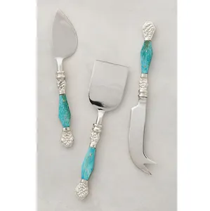 ชุดมีดหั่นชีสทำจากไม้พายมีดหั่นชีสด้ามวอลนัทแบบปรับแต่งได้หรูหราทนทานสำหรับห้องครัวในบ้าน - Product Image 1