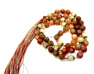 Collar Mala con Cuentas de Piedra Lunar Multicolor Unisex, Estilo Religioso, Bohemio, Grado AA, Certificado por Terceros, Superventas - Product Image 1