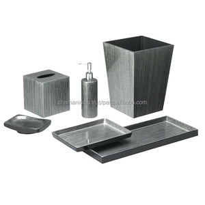 Argent Noir Salle De Bain Accessoires Ensemble - Product Image 1