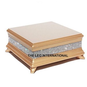 Base para Pastel de Resina Epoxi, Forma Cuadrada, Acabado Dorado, Decoración para Bodas, Fiestas y Eventos, Adorno para el Hogar - Product Image 1