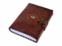 Oeil de Sorcière Journal en Cuir Véritable Fait à la Main Livre de Notes Antique A5 Pages Vierges Sorcellerie Livre des Ombres Avec Antique C-Lock