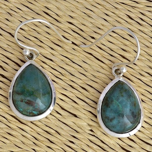 . 925 Boucles d'oreilles en argent massif Poire Bloodstone Boucles d'oreilles faites à la main Bijoux bas prix Boucle d'oreille pendante mode pour unisexe - Product Image 3