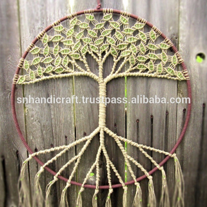 Grande suspension murale macramé tendance, grand attrape-rêves, art mural Arbre de Vie, tapisserie hippie Arbre de Vie - Product Image 1