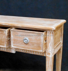 Furniture Weathered Oak <strong>Console</strong> <strong>Table</strong> <strong>3</strong> <strong>Drawers</strong> for Living Room Furniture and Bedroom Made From Furniture Manufacturer - Product Image 6