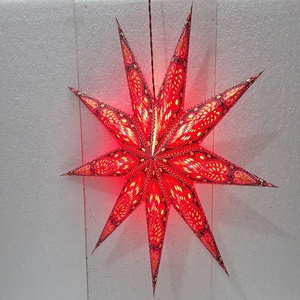 9 Puntero Decoraciones navideñas Papel impreso Linternas de estrellas Mezcla de colores Nueve puntero Estrellas de papel Lámparas de estrellas de papel de nueve puntos - Product Image 5