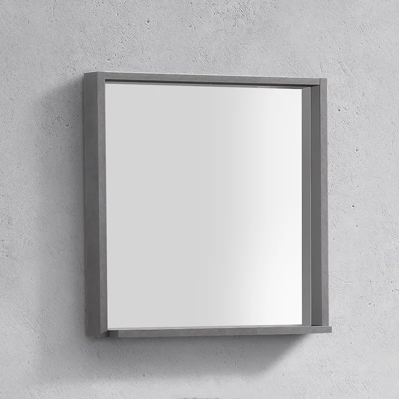 28 Inch Square Shape Hotel Bathroom Wall Mounted Framed Mirror