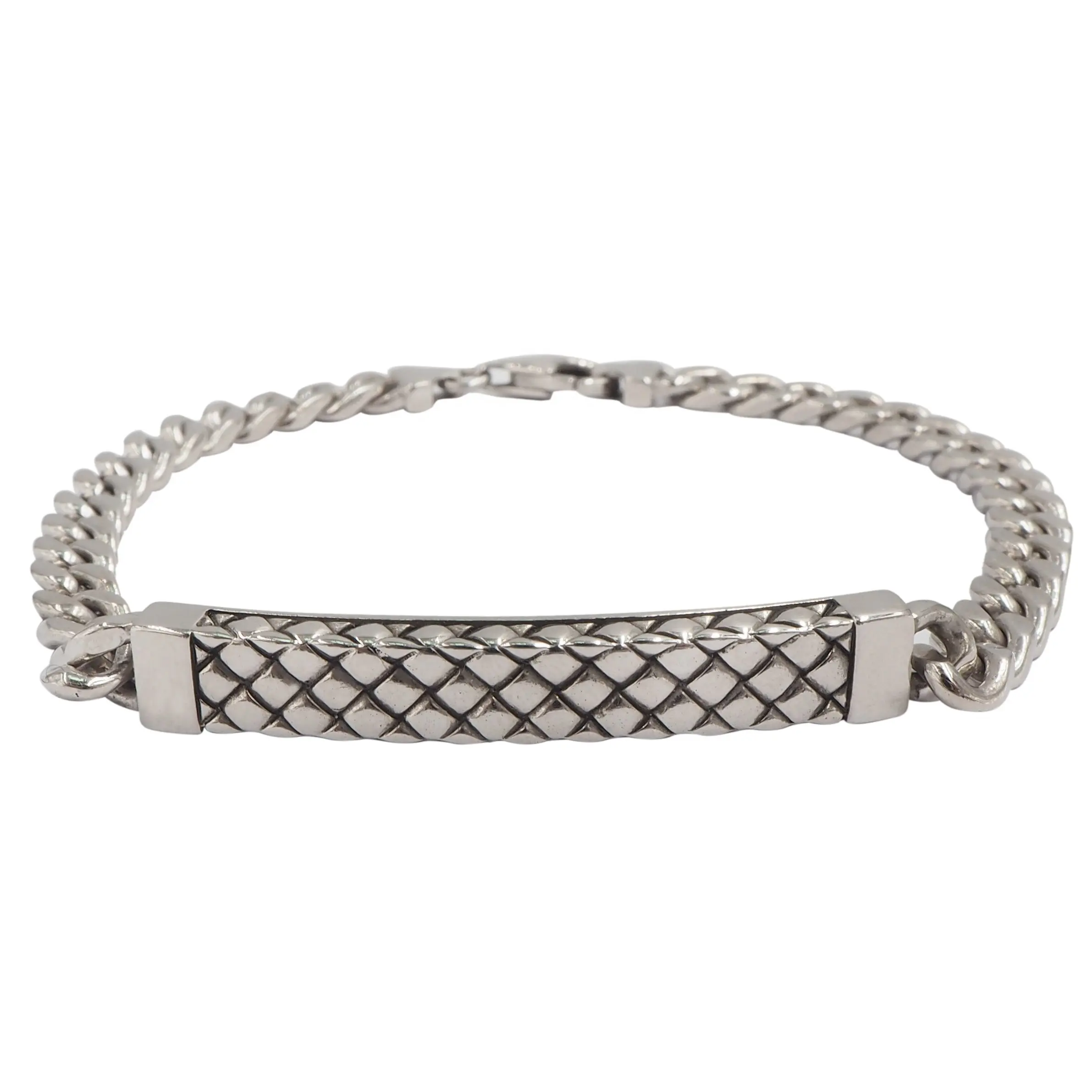 925 sterling silver bracelet for men silver braided cuban Bracelet