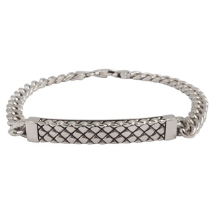 Pulsera de Plata de Ley 925 para Hombre, Pulsera Cubana Trenzada de Plata - Product Image 1