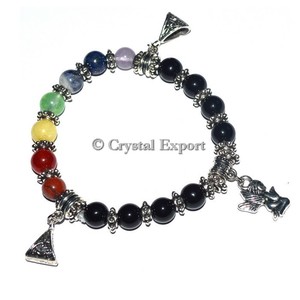 Buy New Gemstone 7 Chakra Stones <b>Bracelets</b> with Angels - Product Image 1
