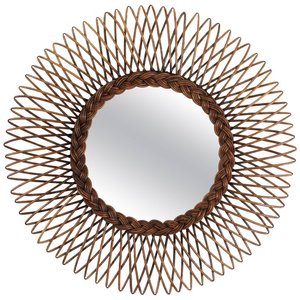 Nueva Colección 100% Artesanal, Espejo de Ratán y Madera al por Mayor, Espejos Decorativos de Bambú y Mimbre para Montar en la Pared, Decoración de Pared - Product Image 4