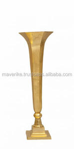 Florero de trompeta de flor de boda de Metal de mesa dorada florero de centro de mesa de boda para decoración de eventos de boda - Product Image 3