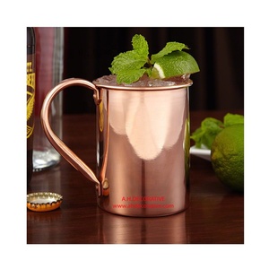 Mug en cuivre Moscow Mule avec poignée Mug de service pour boissons froides pour la décoration de table à vendre - Product Image 1