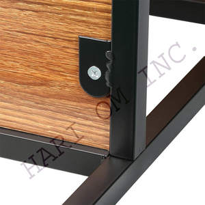 โต๊ะข้างโต๊ะน้ำชาทำจากไม้แข็งโต๊ะกาแฟทันสมัยฐานเหล็กเฟอร์นิเจอร์บ้านทนทาน - Product Image 5