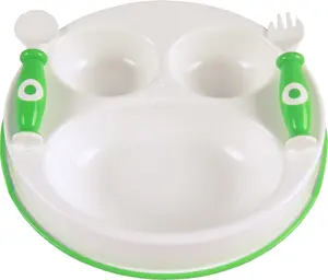 Round plastic cute attractive design baby feeding set
