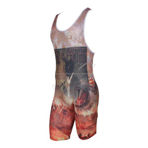Sublimation <b>Lycra</b> Custom Made <b>Men</b> Wrestling Singlets custom cheer leading uniform Custom Name || Number & Design Automated Cutt - Product Image 2