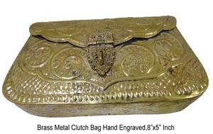 Bolso de mano tallado a mano para mujer, Pochette Vintage de metal y latón, hecho a mano, para fiesta - Product Image 3