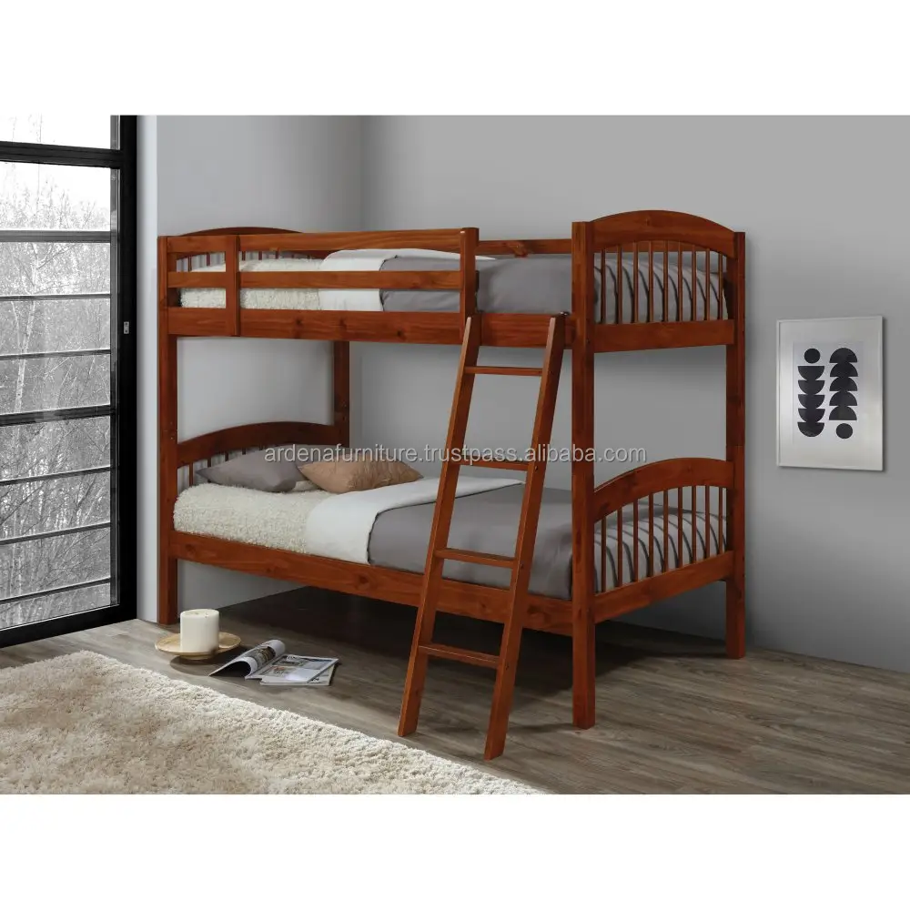 Groothandel Goedkope Kids Beddengoed Sets Houten Stapelbedden Kids Met Stevige Ladder Indonesische Houten Meubels