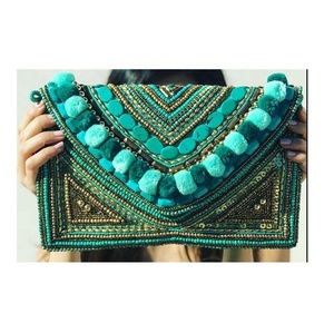 Indian Modern Bohemian Summer Embroidery Designer Handmade <b>Beaded</b> Messenger Bags Light Weight <b>Large</b> Capacity Women Evening Bags - Product Image 5