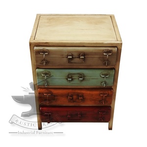 Commode à tiroirs Vintage en métal, commode style industriel - Product Image 6