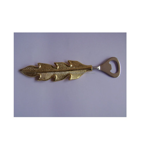 Abrebotellas de hojas de lujo, Material de Metal de la mejor calidad, acabado brillante, Abrebotellas personalizado para el hogar, Hotel, restaurante, Bar, uso - Product Image 3