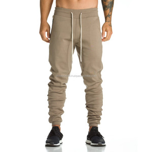Pantalon de survêtement en molleton de coton personnalisé coupe ajustée pour hommes à fond étroit style droit décontracté avec fonction anti-rides option grande taille - Product Image 1