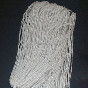 ลูกปัดอัญมณีสีขาวขนาดเล็กสีรุ้งมูนสโตนเจียระไนแบบหลวม - Product Image 4