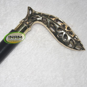 ไม้เท้าไม้แฮนด์เมดแนวทะเลโบราณ,ไม้เท้าสำหรับผู้สูงอายุไม้เท้าไม้เท้าด้ามทองเหลือง - Product Image 1