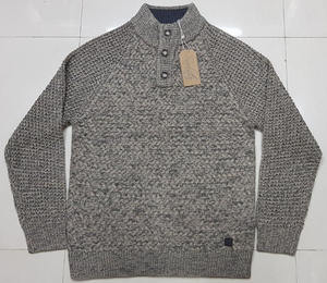 Pull en coton décontracté pour homme, fabriqué en usine, avec étiquette de marque, pour la saison hivernale, avec col boutonné, tailles S-XXL, adultes, fabriqué au Bangladesh - Product Image 2