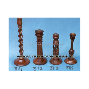 La bougie en bois de conception torsadée creuse se tient avec la base ronde pour le décor d'anniversaire de fiançailles - Product Image 4