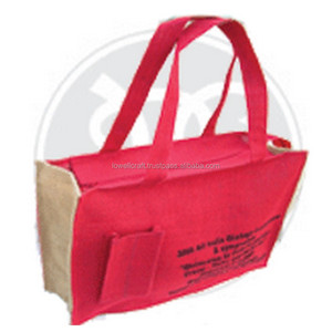 Jute Shopping <b>Bags</b> & Conference <b>Bag</b> Geometric Pattern Extra <b>Large</b> Size Strap Style Lowellcraft JBC00339 - Product Image 1