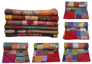 Edredón Kantha Sari Patchwork al por mayor - Product Image 3