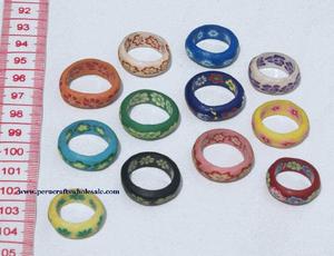 แหวนเรซินทำมือขายส่งเครื่องประดับแฟชั่นดอกไม้สไตล์เปรูยืดหยุ่น - Product Image 2