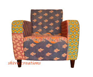 Canapé Chesterfield industriel antique une place Style américain tissu recyclé meubles de salon pour la maison - Product Image 1