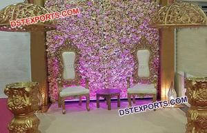 งานแต่งงานที่สวยงามโกลเด้นรักที่นั่งเก้าอี้ยาวแต่งงานสองที่นั่งโซฟาเฟอร์นิเจอร์ผลิตและส่งออก - Product Image 2