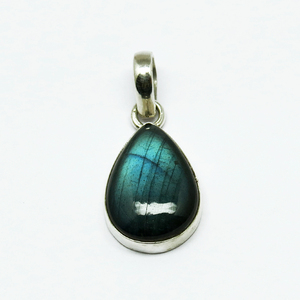 Pendentifs classiques en forme de poire bleu Labradorite 925 en argent Sterling, bijoux en argent frais, bijoux uniques en argent - Product Image 2