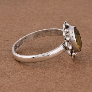 Anillo De Boda Fiesta Romántica Cuarzo Citrino Amarillo Natural Piedra Preciosa Hecha A Mano 925 Ajuste De Bisel De Plata Esterlina Incrustaciones-Casa De - Product Image 3